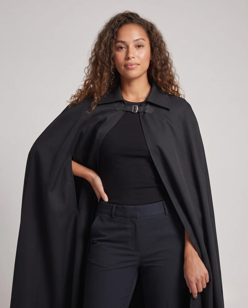 Damen eleganter Kapuzenumhang aus luxuriösem, schimmerndem Stoff Nord Taschen