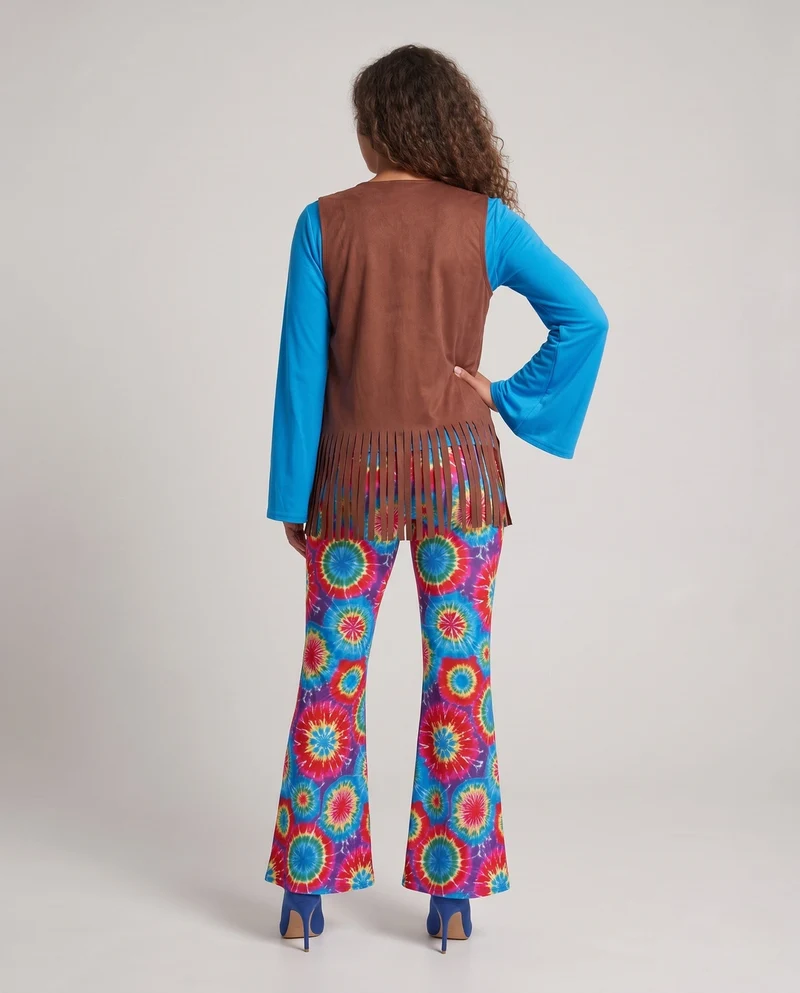 Damen Hippie-Anzug mit weitem Bein und bunten Mustern Nord Taschen