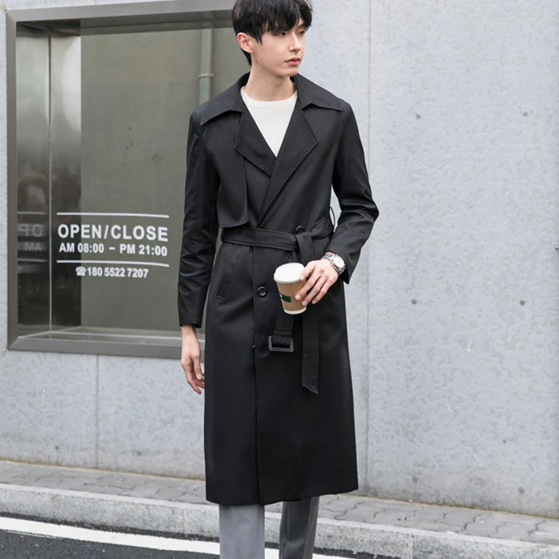 Herren Leichter Trenchcoat mit Doppelreiher, tailliertem Schnitt und windabweisender Oberfläche Nord Taschen