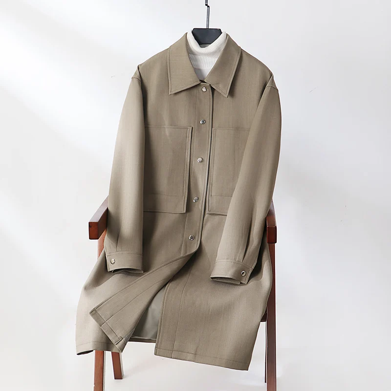 Herren Leichter Mantel im Overshirt‑Stil mit aufgesetzten Taschen Nord Taschen