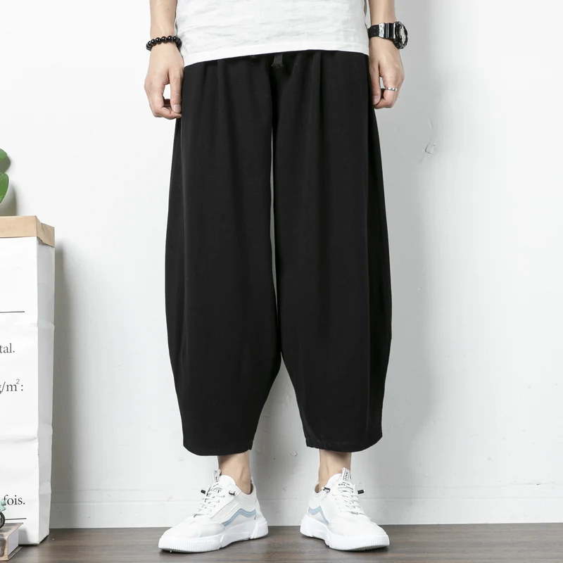 Herren Lässige Palazzo-Hose mit Kordelzug und konischem Knöchelabschluss Nord Taschen