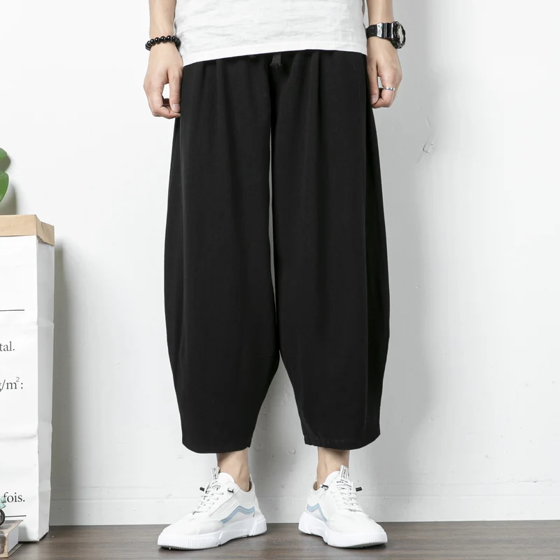 Herren Lässige Palazzo-Hose mit Kordelzug und konischem Knöchelabschluss Nord Taschen