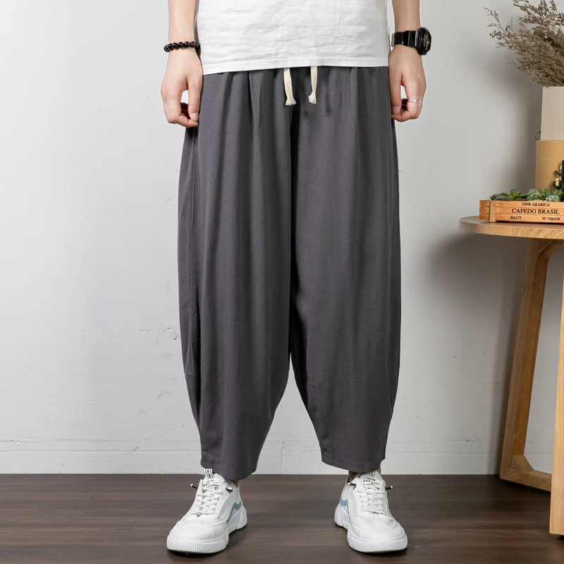 Herren Lässige Palazzo-Hose mit Kordelzug und konischem Knöchelabschluss Nord Taschen