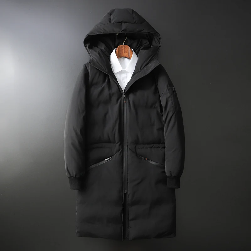 Herren Wattierter Langparka mit Kapuze und winddichtem Schutz Nord Taschen