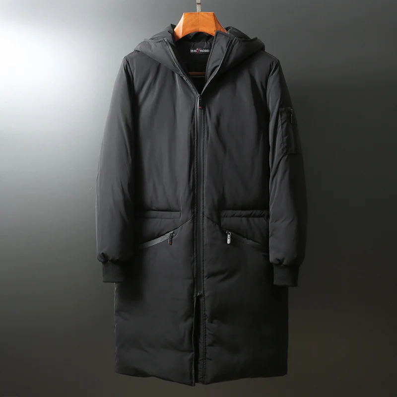 Herren Wattierter Langparka mit Kapuze und winddichtem Schutz Nord Taschen