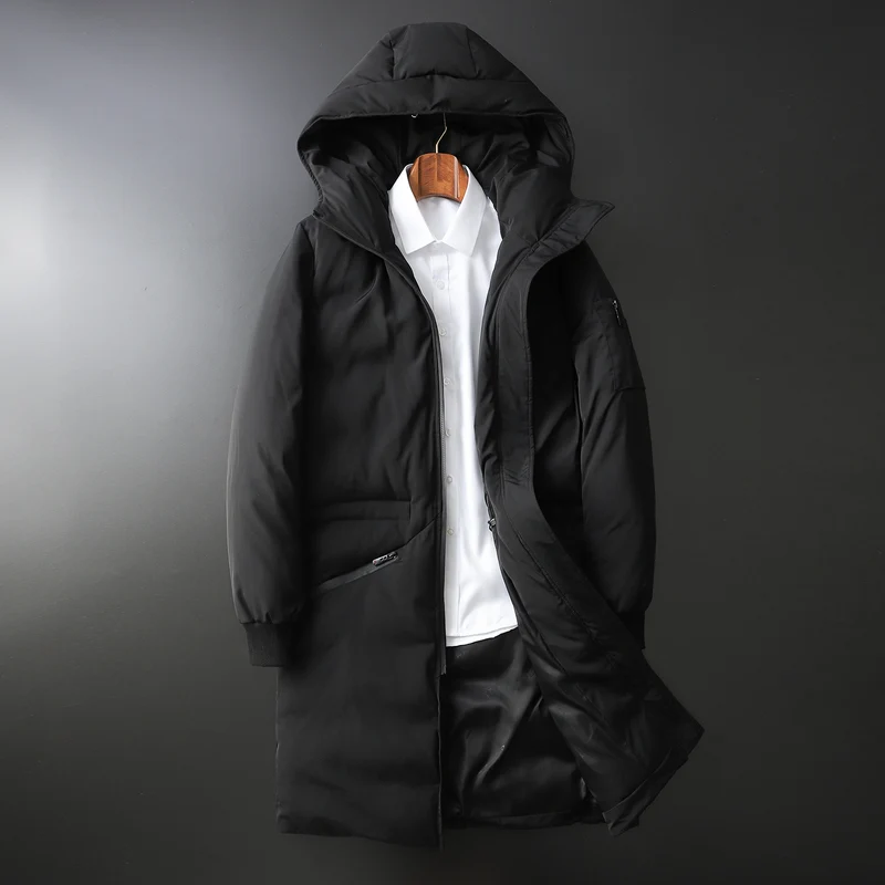 Herren Wattierter Langparka mit Kapuze und winddichtem Schutz Nord Taschen
