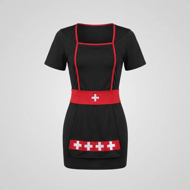 Damen sexy Krankenschwester-Kostüm mit Accessoires Nord Taschen