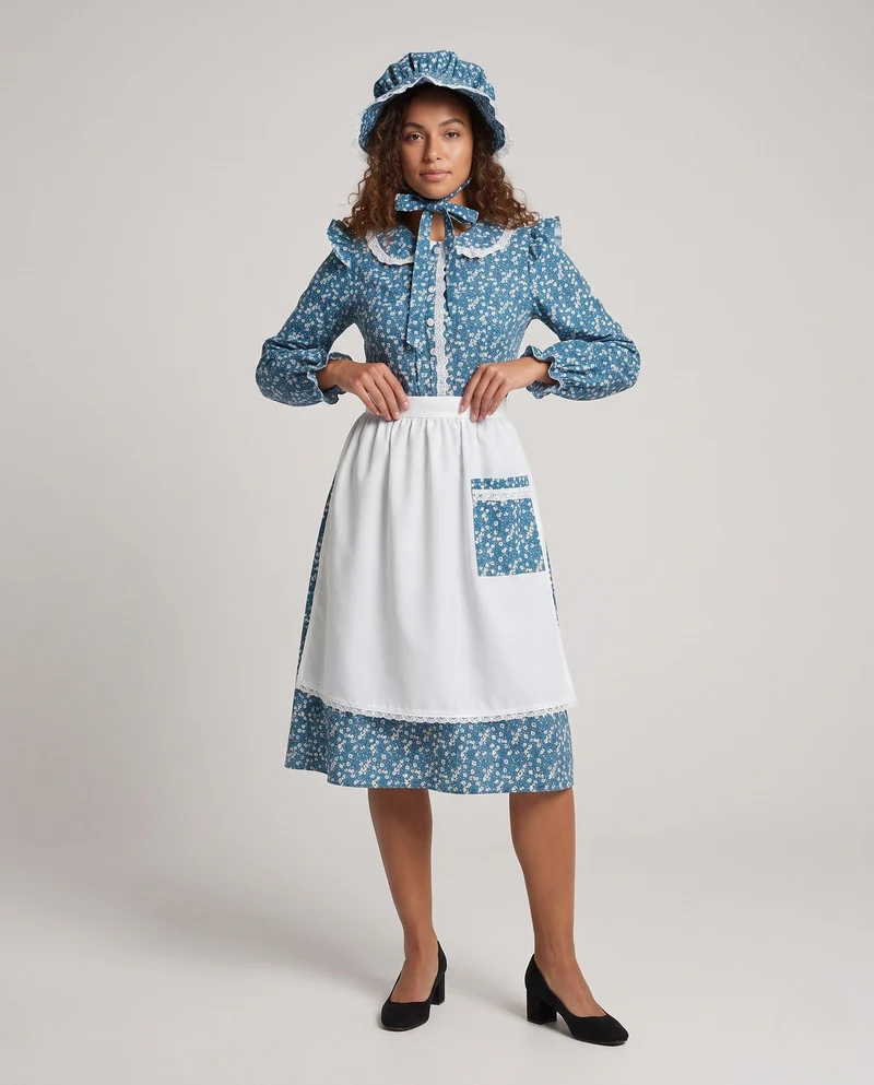 Damen Vintage Landhauskleid mit Schürze und Haube Nord Taschen