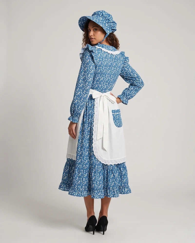 Damen Vintage Landhauskleid mit Schürze und Haube Nord Taschen