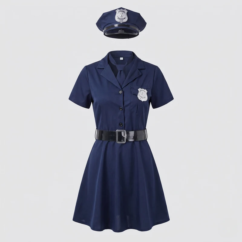 Damen Polizeiuniform Kleid mit modischen Akzenten Nord Taschen