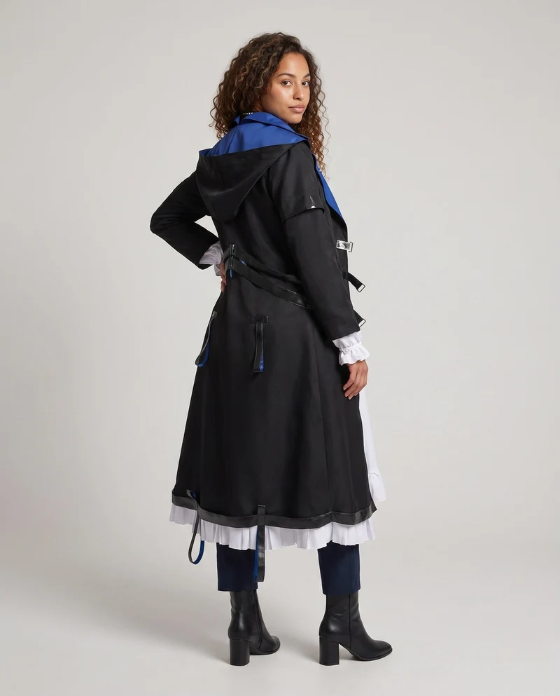 Damen mystisches Ritualkostüm mit abnehmbarem Kragen und kunstvoll verzierten Details Nord Taschen