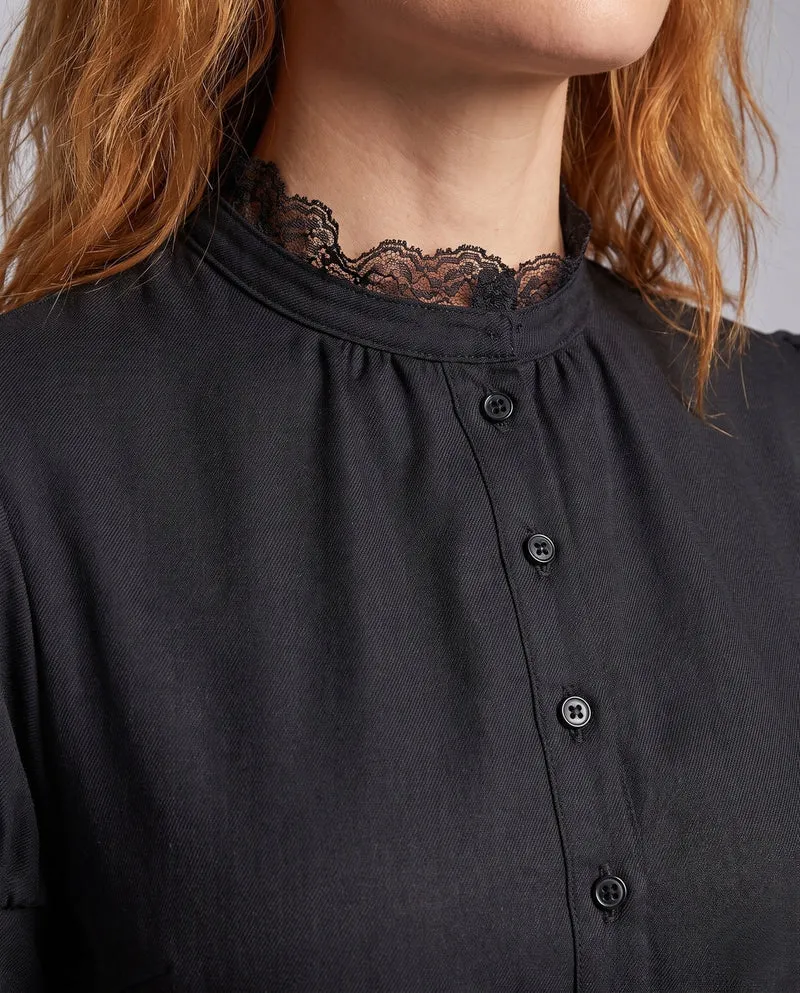Damen Hexenkleid mit weitem Rock und Spitzenverzierungen Nord Taschen