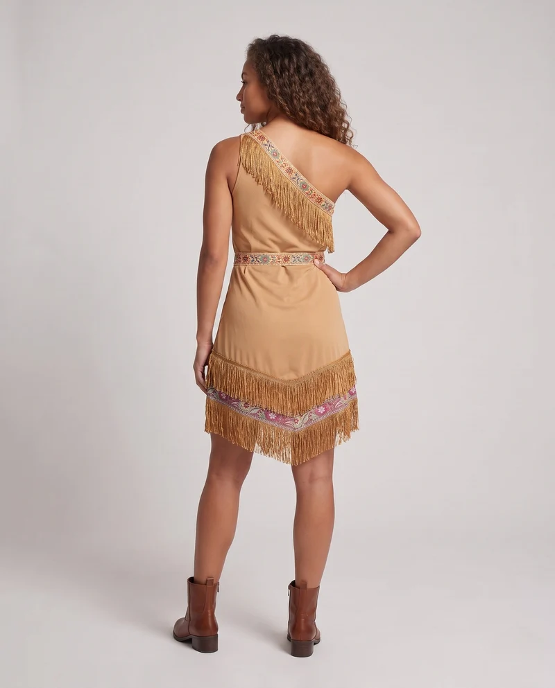 Damen Indianerin Kostüm mit Fransen und verzierten Details Nord Taschen