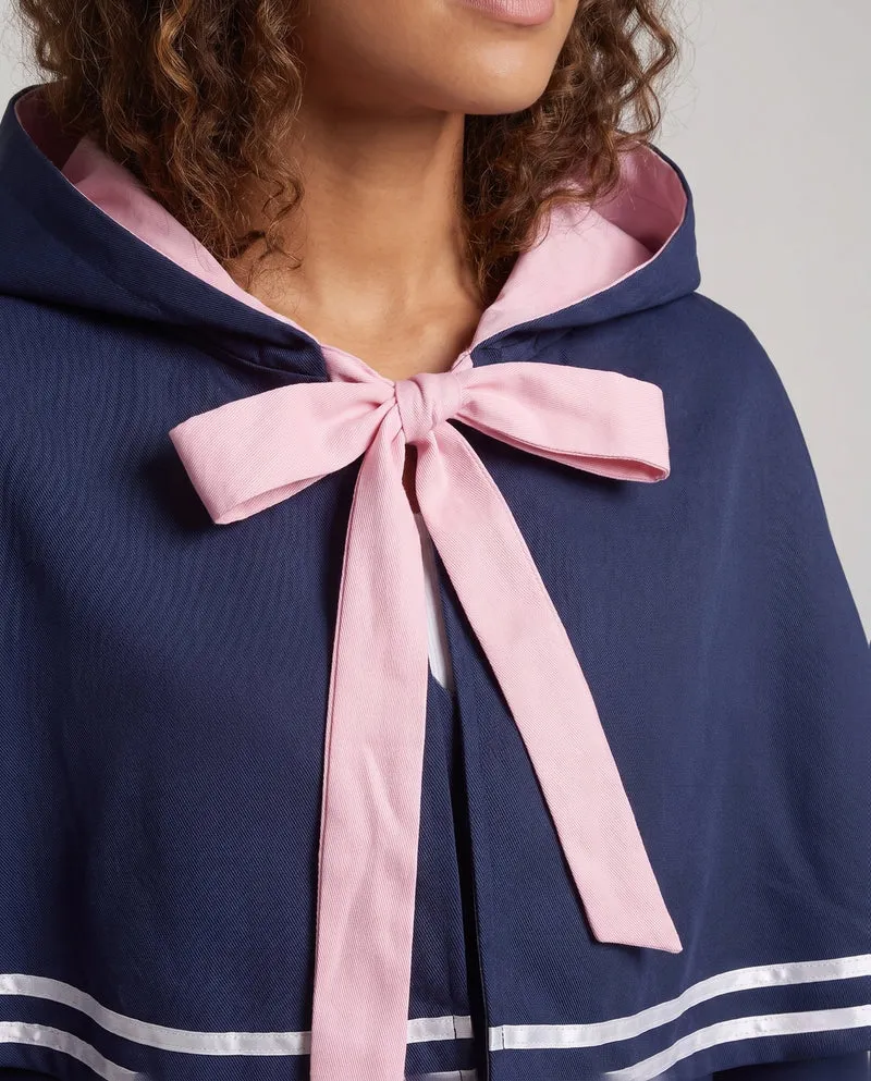 Damen Kapuzenkleid mit Katzenohren und gestreiftem Kragen Nord Taschen