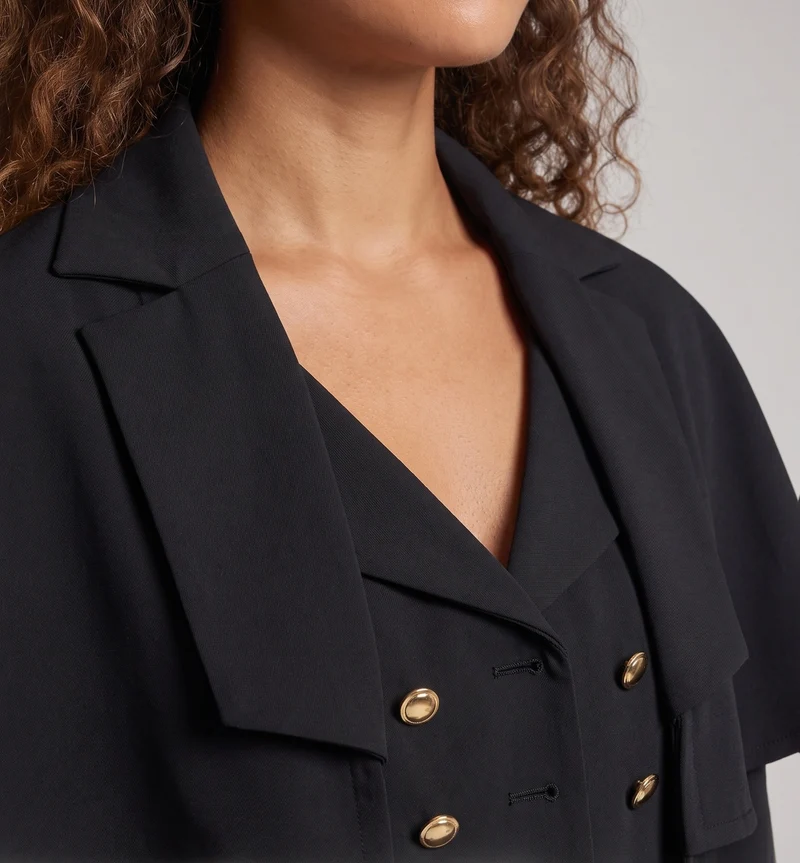 Damen eleganter Langmantel mit Statement-Ärmeln Nord Taschen