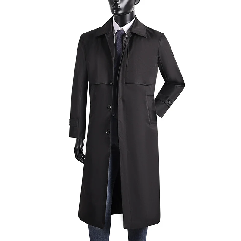 Herren langer Trenchcoat mit verdeckter Knopfleiste und wasserabweisender Ausstattung Nord Taschen