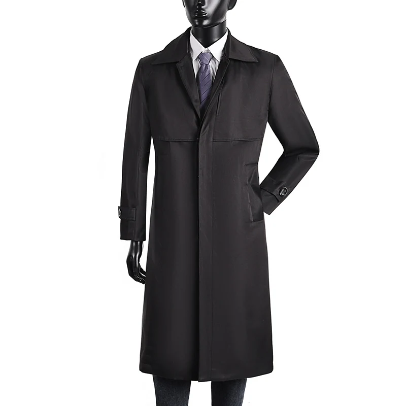 Herren langer Trenchcoat mit verdeckter Knopfleiste und wasserabweisender Ausstattung Nord Taschen