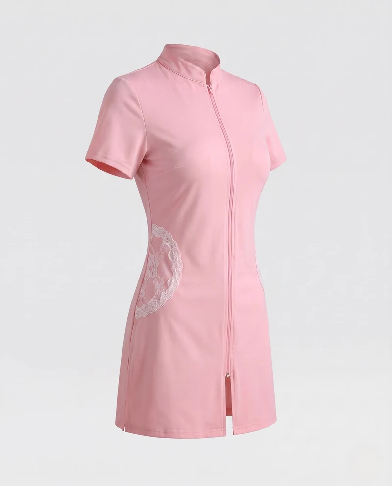 Damen sexy Krankenschwester Kostüm mit Zipper und Strumpfhalter Nord Taschen