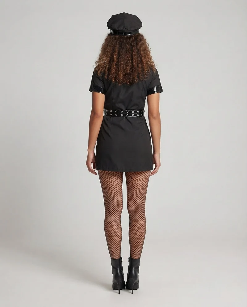 Damen sexy Polizeikostüm mit stylischem Gürtel und schimmernden Akzenten Nord Taschen