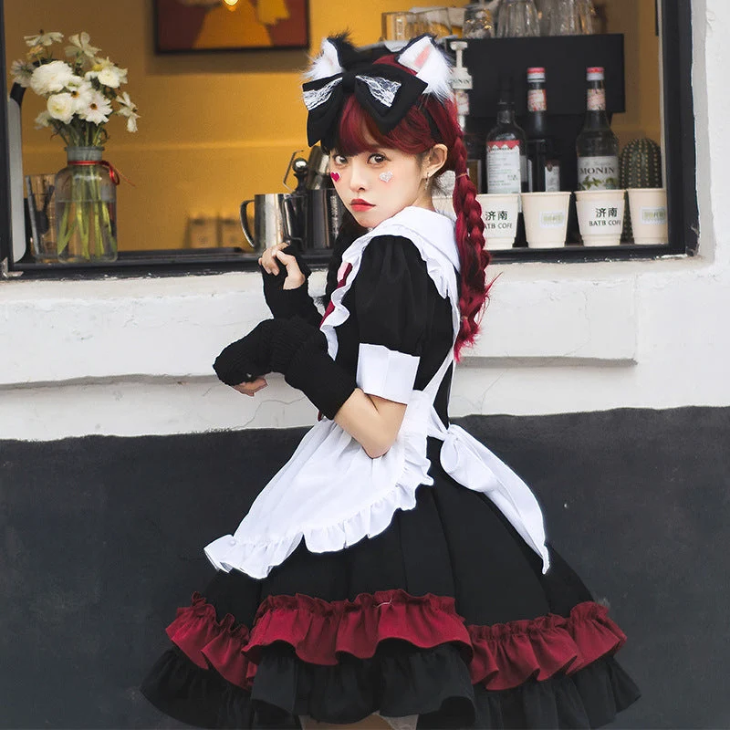 Mädchen Catgirl Kostüm mit Rüschen und Katzenohren Nord Taschen
