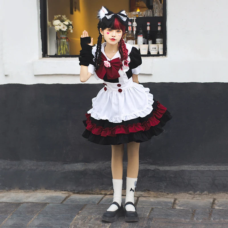 Mädchen Catgirl Kostüm mit Rüschen und Katzenohren Nord Taschen
