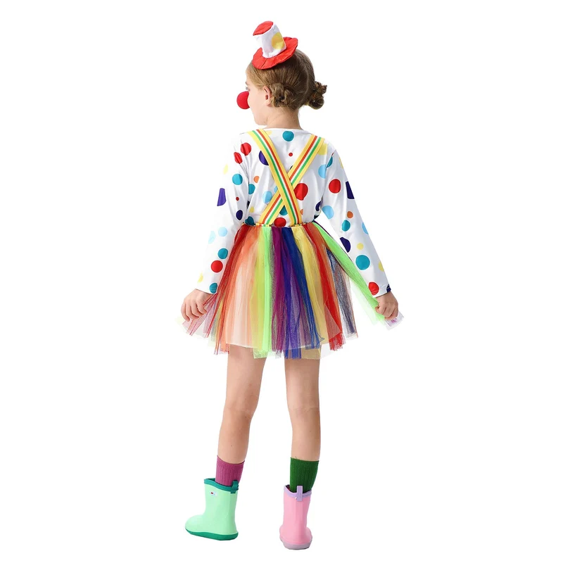 Mädchen Clownkostüm mit bunten Tüllröcken und Haaraccessoires Nord Taschen