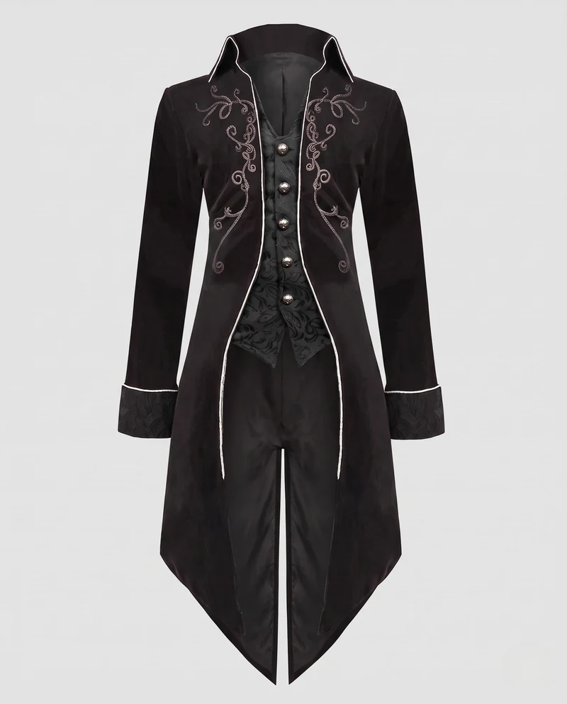 Damen Eleganter Gothic-Mantel mit kunstvollen Verzierungen Nord Taschen