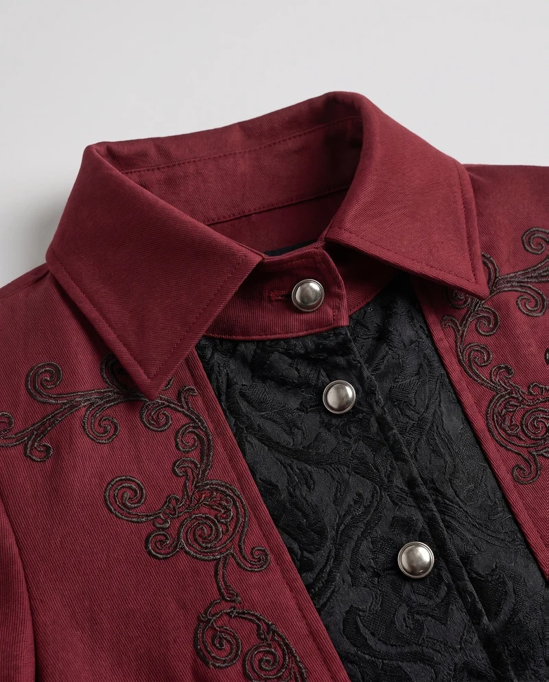 Damen eleganter Gothic-Mantel mit kunstvollen Verzierungen und asymmetrischem Saum Nord Taschen