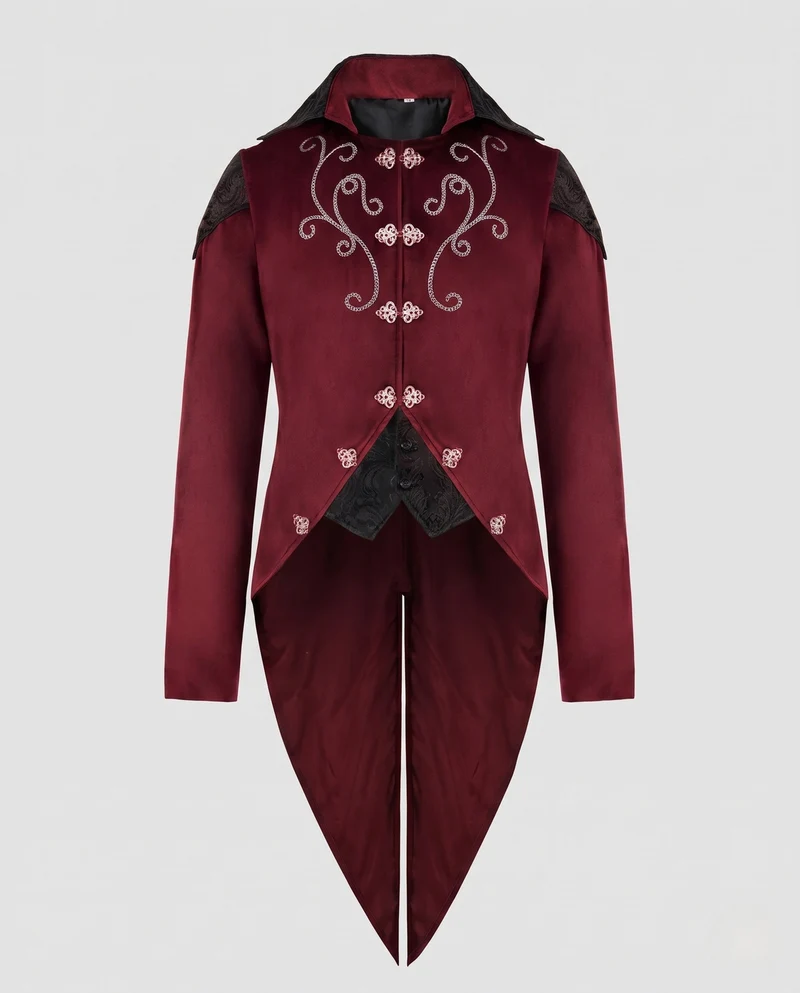 Damen eleganter Gothic-Mantel mit kunstvollen Verzierungen und asymmetrischem Schnitt Nord Taschen