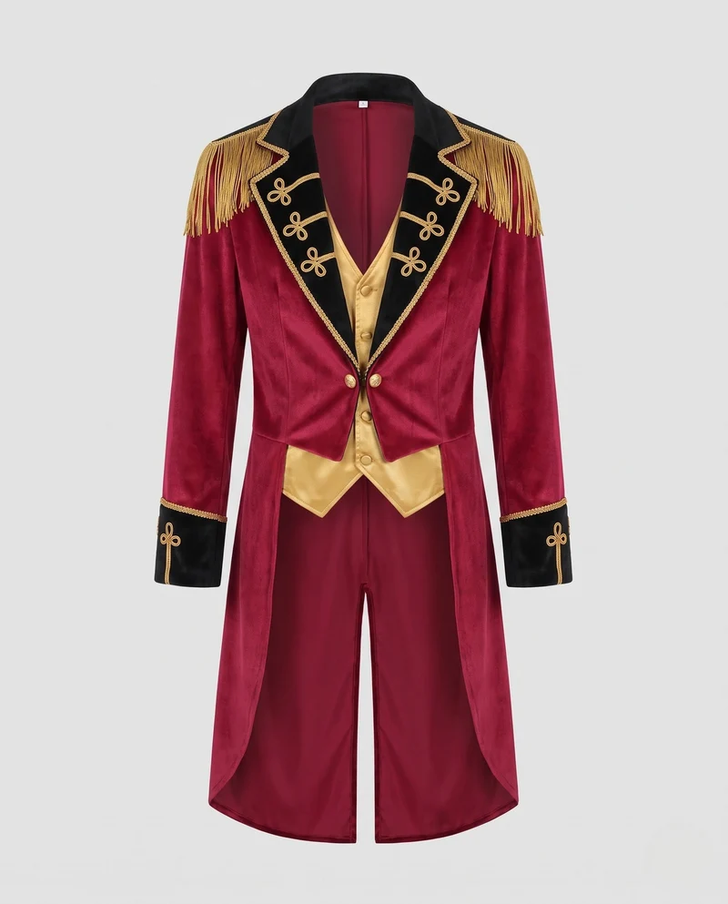 Damen Eleganter, historischer Militärmantel mit Fransen und prächtigen Verzierungen Nord Taschen