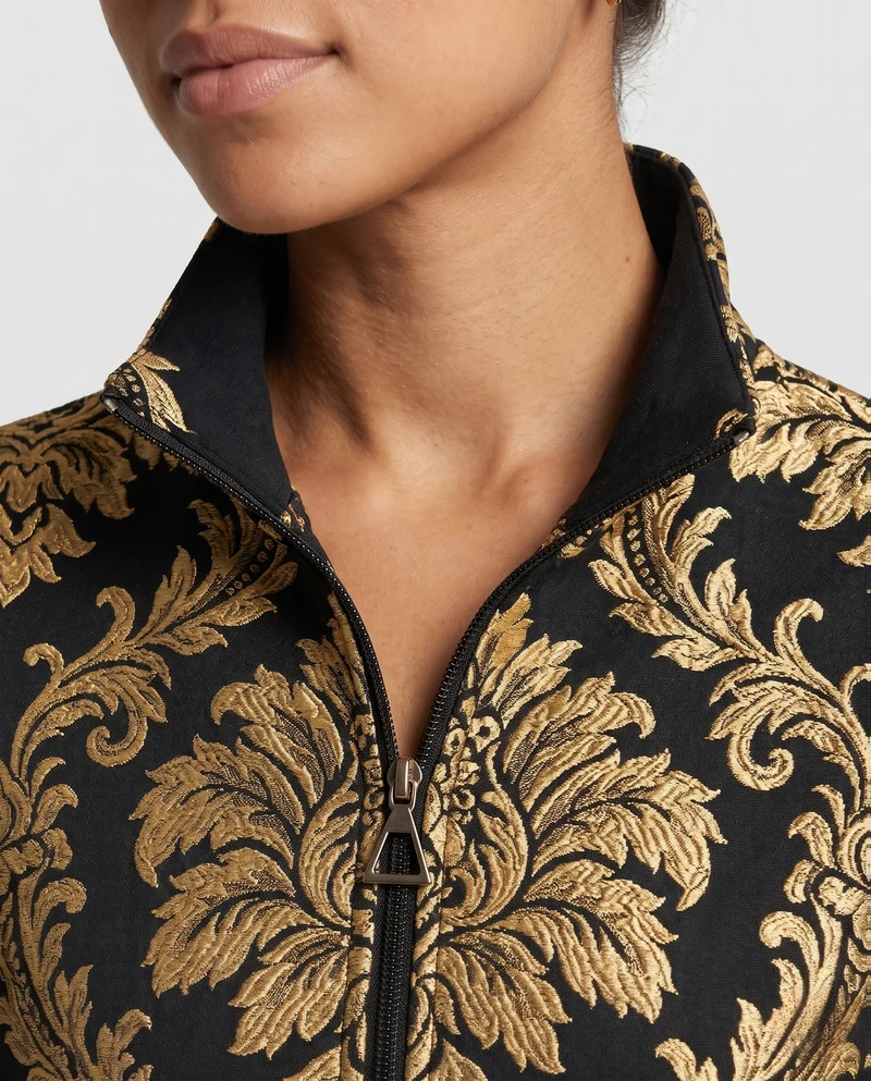 Damen Eleganter Jacquard-Mantel mit kunstvollen Verzierungen Nord Taschen