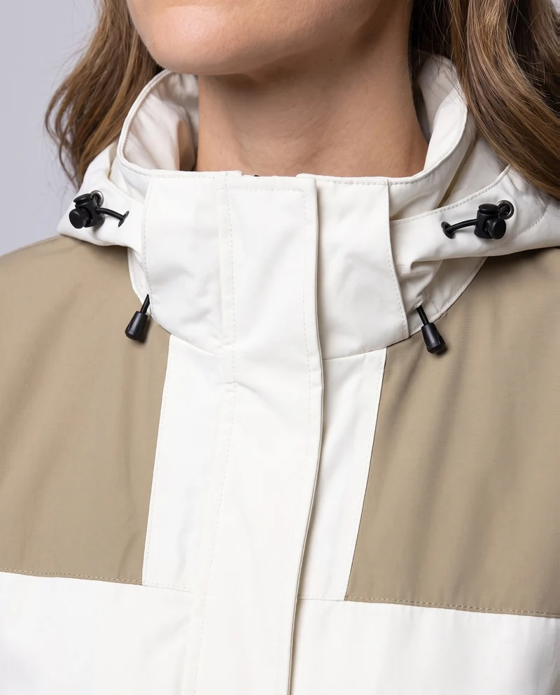Damen leichte zweischichtige Kapuzenjacke mit winddichter Membran und funktionalen Reißverschlusstaschen Nord Taschen