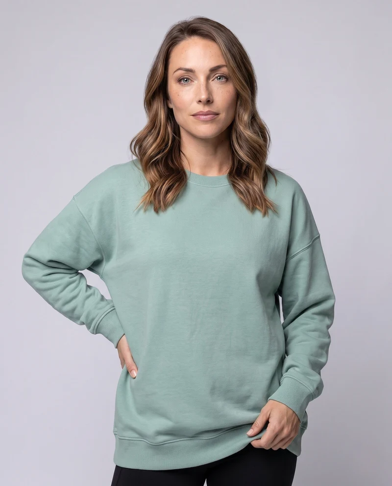 Damen Oversized Sweatshirt mit Rundhalsausschnitt und Drop-Shoulder Nord Taschen