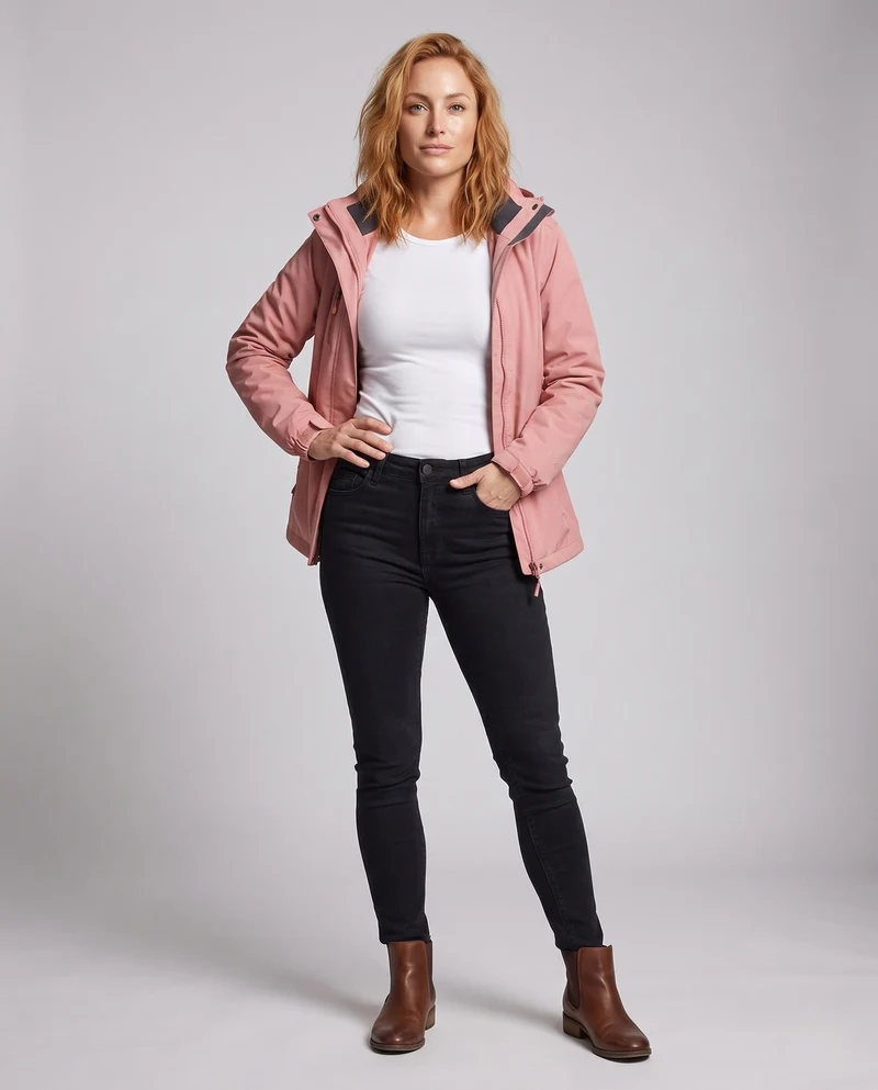 Damen Softshell-Parka mit abnehmbarer Fleece-Innenjacke und verstellbarer Kapuze Nord Taschen
