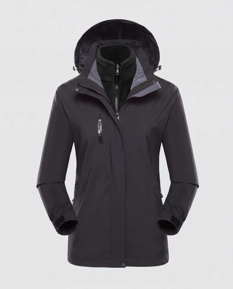 Damen Softshell-Parka mit abnehmbarer Fleece-Innenjacke und verstellbarer Kapuze Nord Taschen