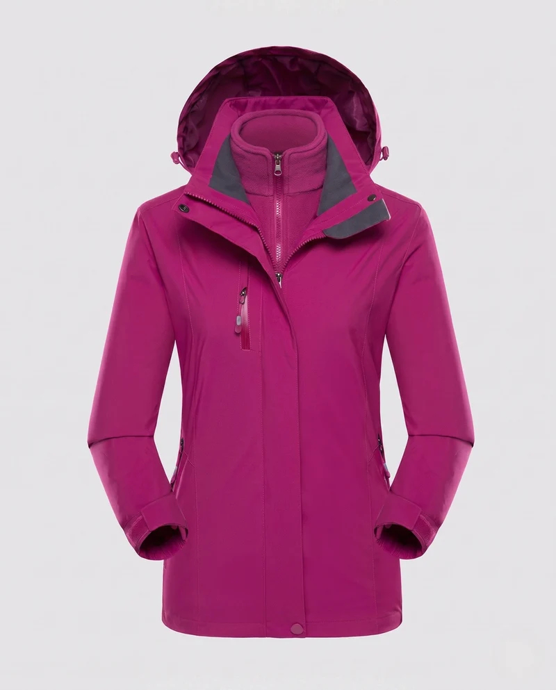 Damen Softshell-Parka mit abnehmbarer Fleece-Innenjacke und verstellbarer Kapuze Nord Taschen