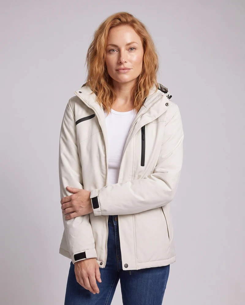 Damen vielseitiger Kapuzenparka mit wärmendem Fleece-Futter und wasserabweisender Oberfläche Nord Taschen