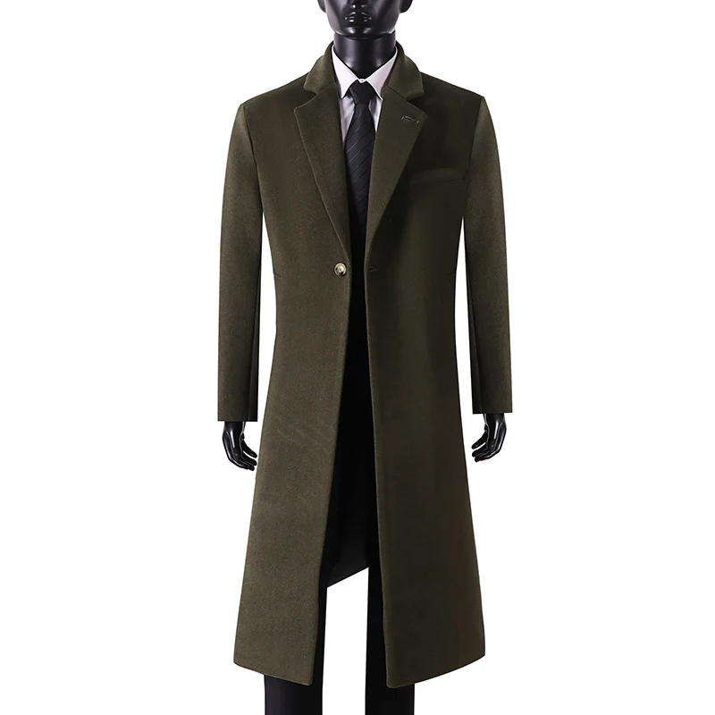 Herren Eleganter Longcoat aus Wollmix mit schmaler Silhouette und Ein-Knopf‑Verschluss Nord Taschen
