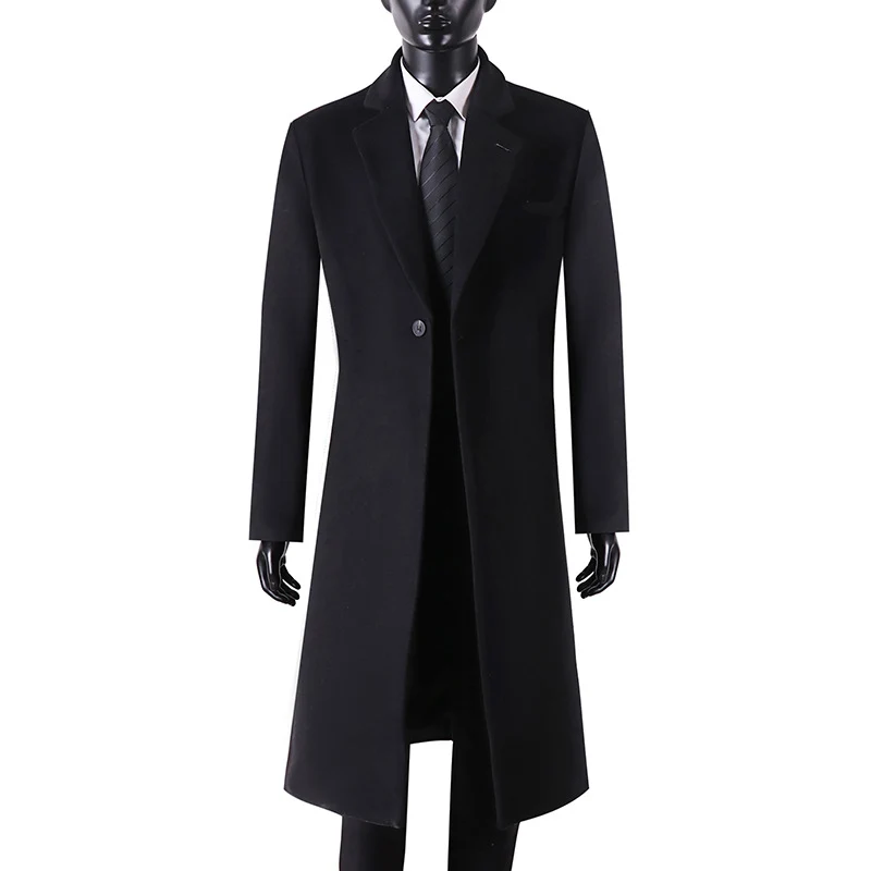 Herren Eleganter Longcoat aus Wollmix mit schmaler Silhouette und Ein-Knopf‑Verschluss Nord Taschen
