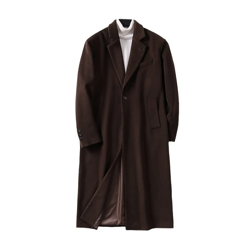 Herren Eleganter Longcoat aus Wollmix mit schmaler Silhouette und Ein-Knopf‑Verschluss Nord Taschen