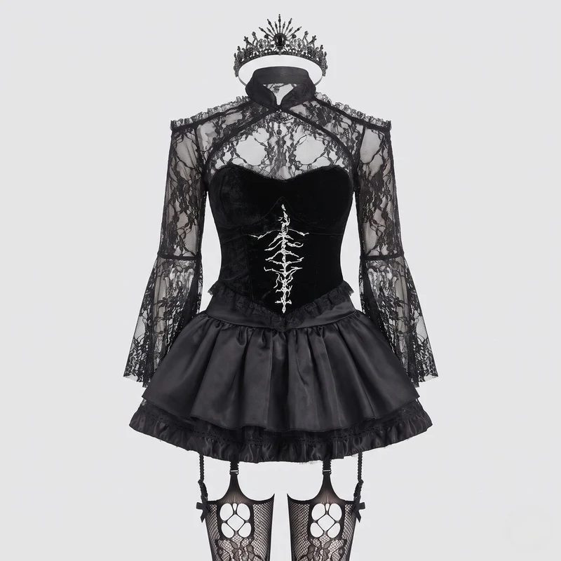 Damen Korsett-Kleid mit Tüllrock und Spitzenverzierungen Nord Taschen