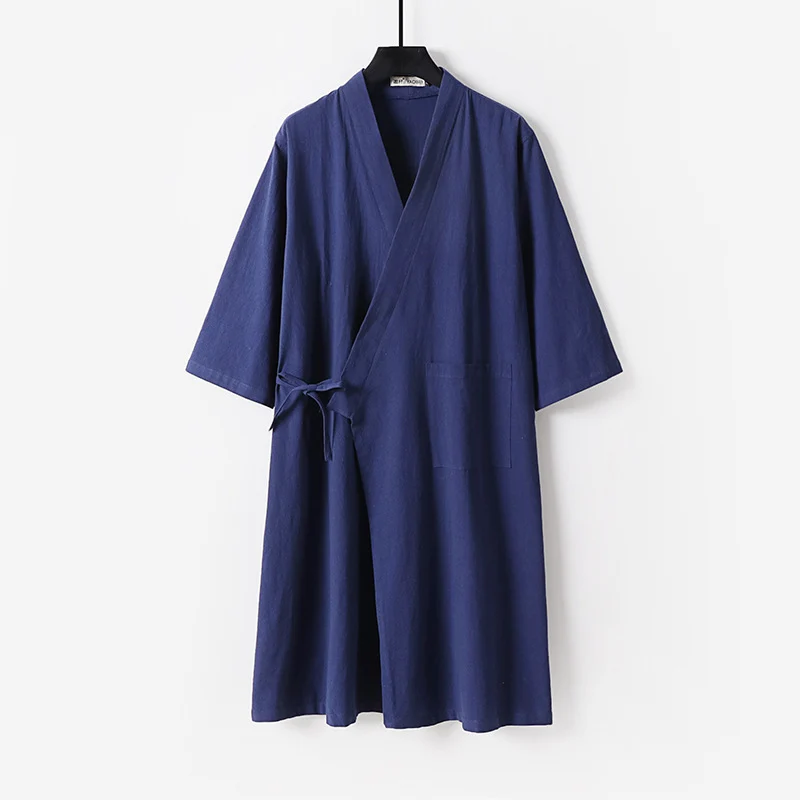 Damen Kimono-Wickelkleid mit Bindegürtel und aufgesetzten Taschen Nord Taschen
