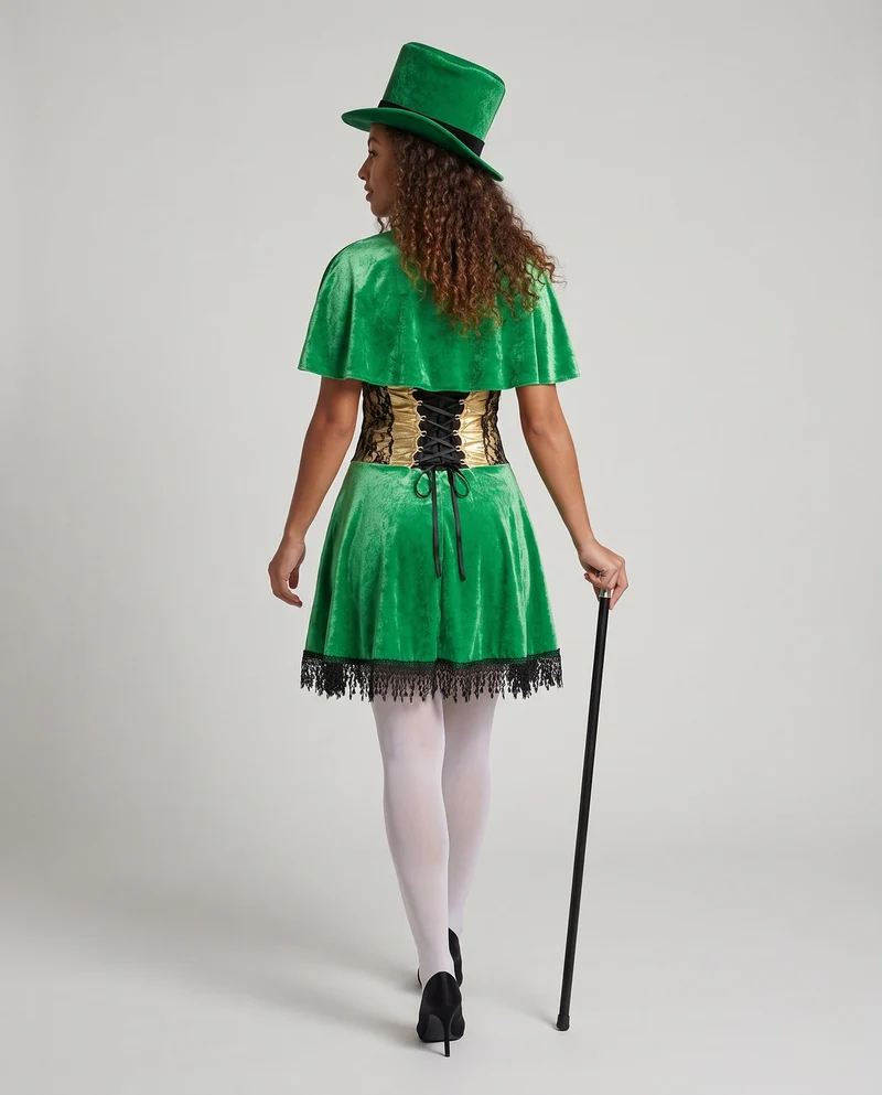 Damen Kostüm als irischer Leprechaun mit eleganten Details Nord Taschen