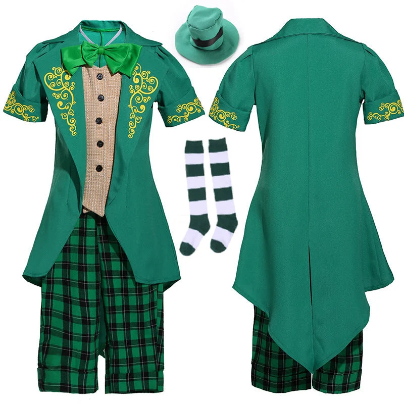 Mädchen Kostüm als irischer Leprechaun mit Hut und Schürze Nord Taschen