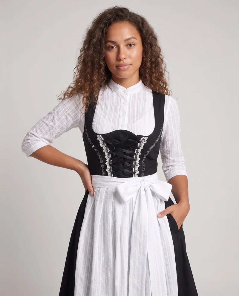 Damen Trachtenkleid mit elegantem Spitzenoberteil und weitem Rock Nord Taschen