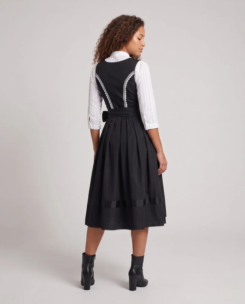 Damen Trachtenkleid mit eleganter Schnürung und voluminösem Rock Nord Taschen