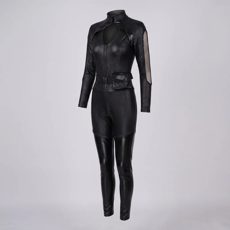 Damen Catsuit Kostüm mit Netzdetails und Accessoires Nord Taschen