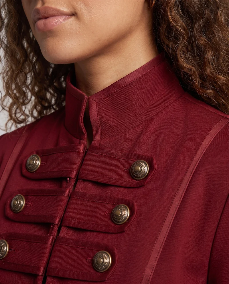 Damen Eleganter Kapuzenmantel mit asymmetrischem Saum und kunstvollen Knöpfen Nord Taschen