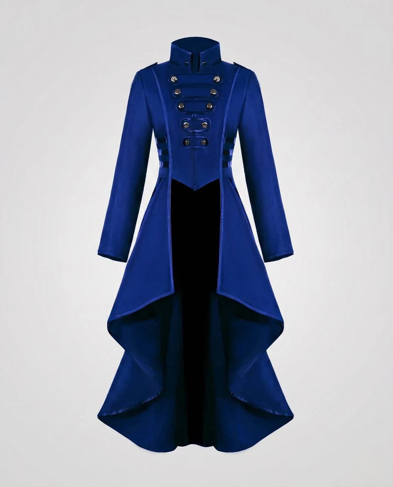 Damen Eleganter Kapuzenmantel mit asymmetrischem Saum und kunstvollen Knöpfen Nord Taschen