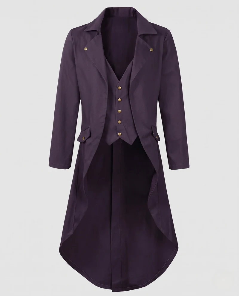 Damen Eleganter Kapuzenmantel mit asymmetrischem Saum und kunstvollen Verzierungen Nord Taschen